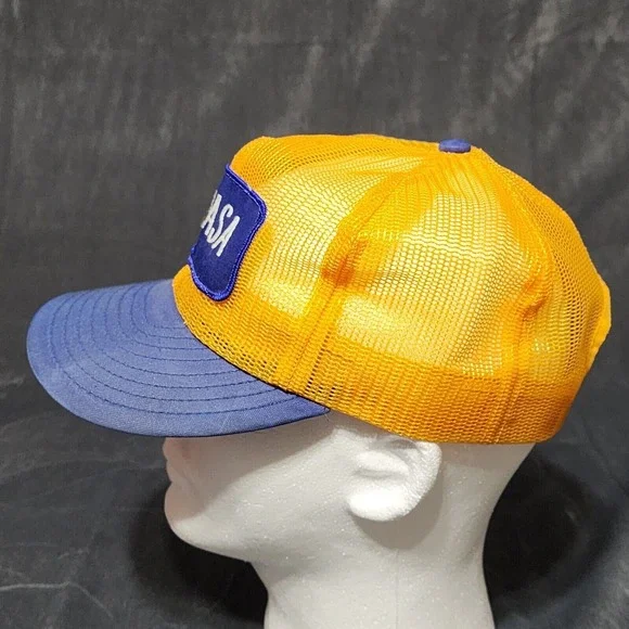 Vintage Napa Full Mesh Trucker Hat Cap Snap Back Yellow Blue Louisville Mfg. USA - Picture 6 of 10